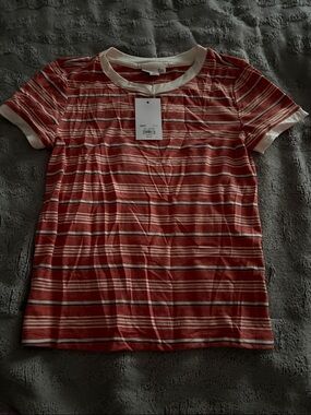SO Red & White Striped Ringer Tee